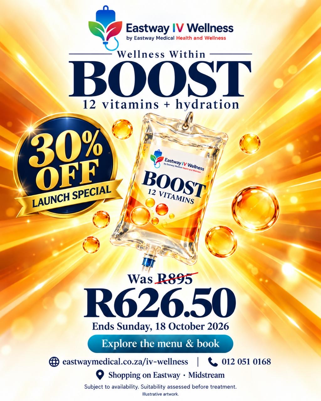 Boost · 30% off IVI launch special, ending 18 October 2026